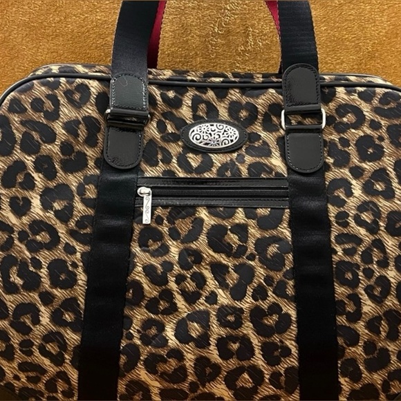 BRIGHTON AFRICA STORIES COLLECTION LEOPARD PRINT ROLLING WEEKENDER BAG - Picture 1 of 7